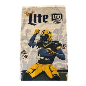 Green Bay Packers Miller Lite 100‎ Seasons Vertical Banner Flag Football 49x30